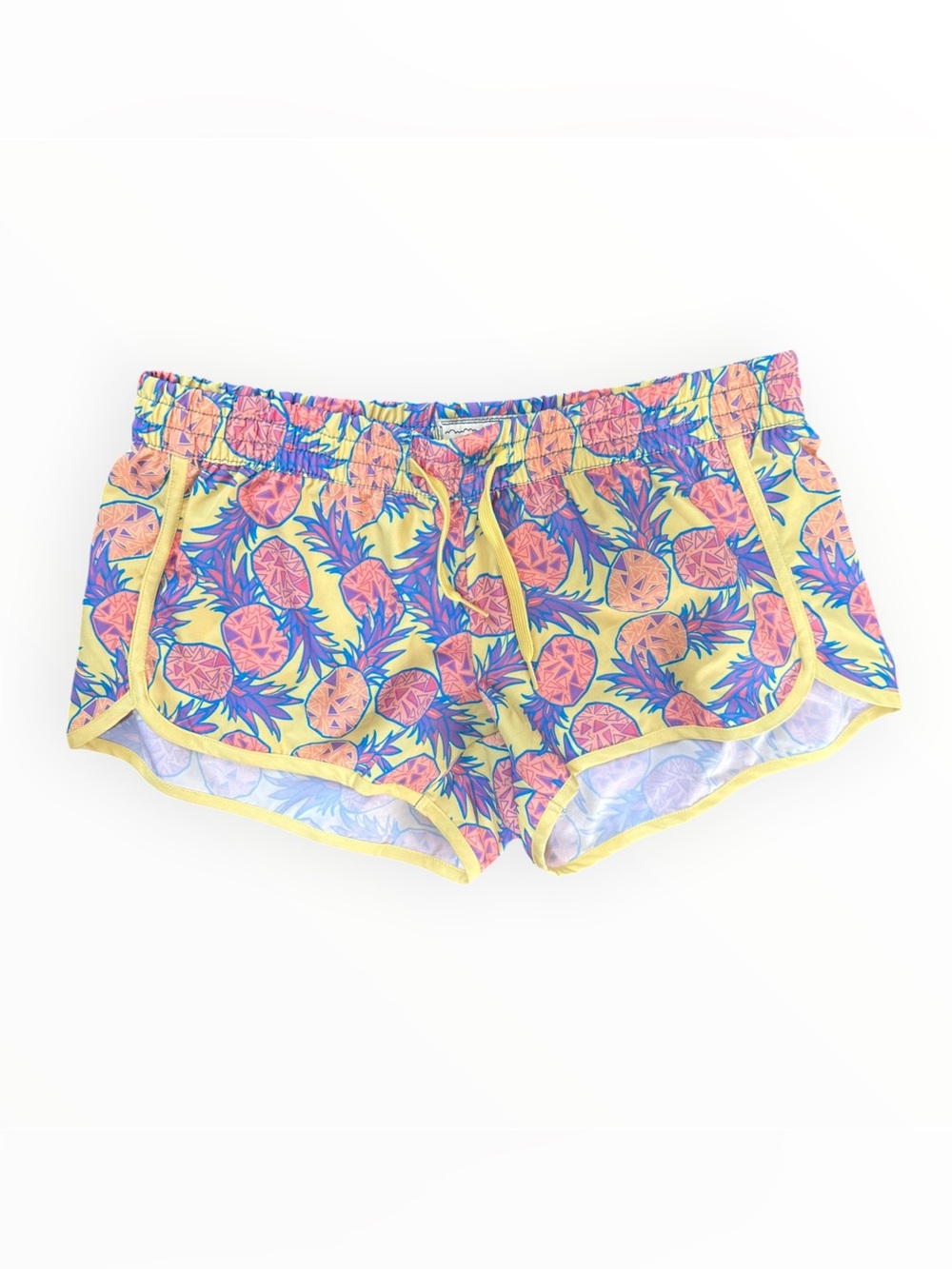 Tipsy Elves Yellow Pineapple Print Athletic Lounge Shorts
